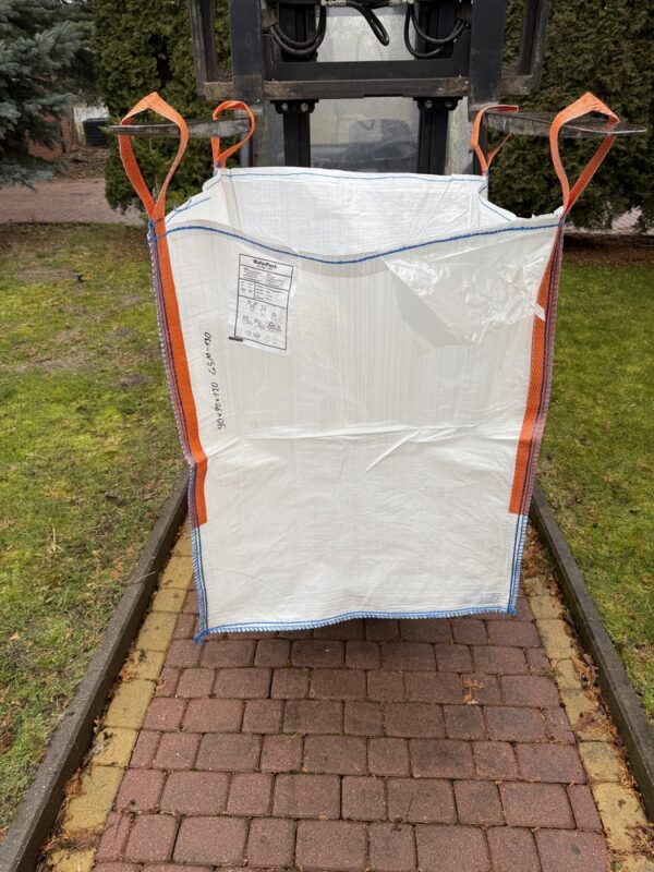 Big Bag rozmiar zewnętrzny 90x90x120 cm, tkanina PP biała