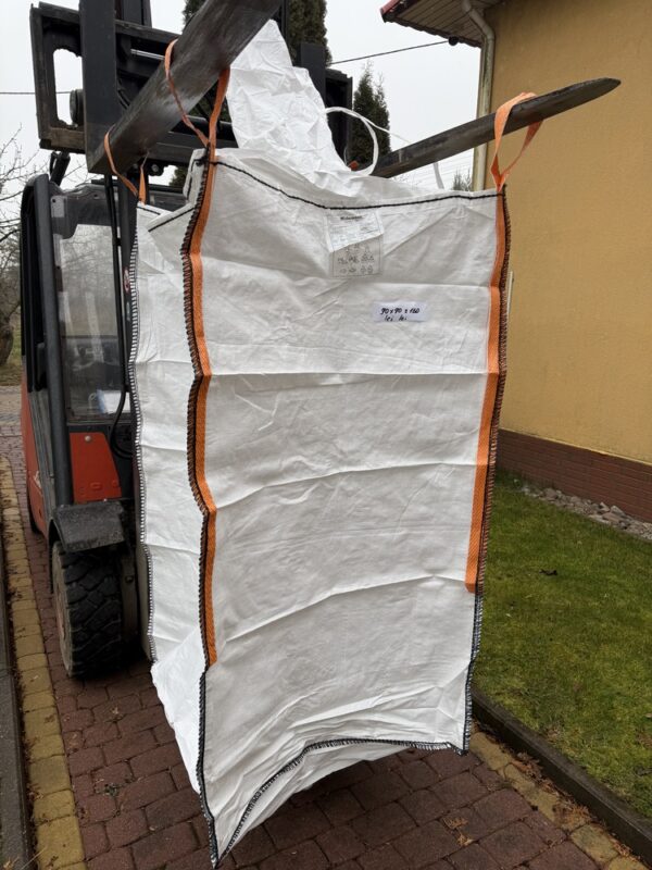 Big Bag rozmiar zewnętrzny 90x90x160 cm, tkanina PP biała