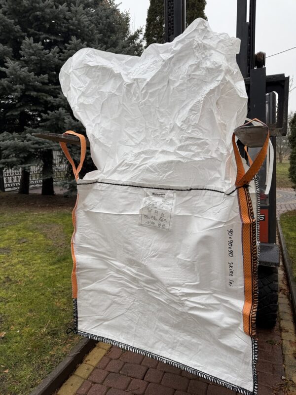 Big Bag rozmiar zewnętrzny 90x90x120 cm, tkanina PP biała